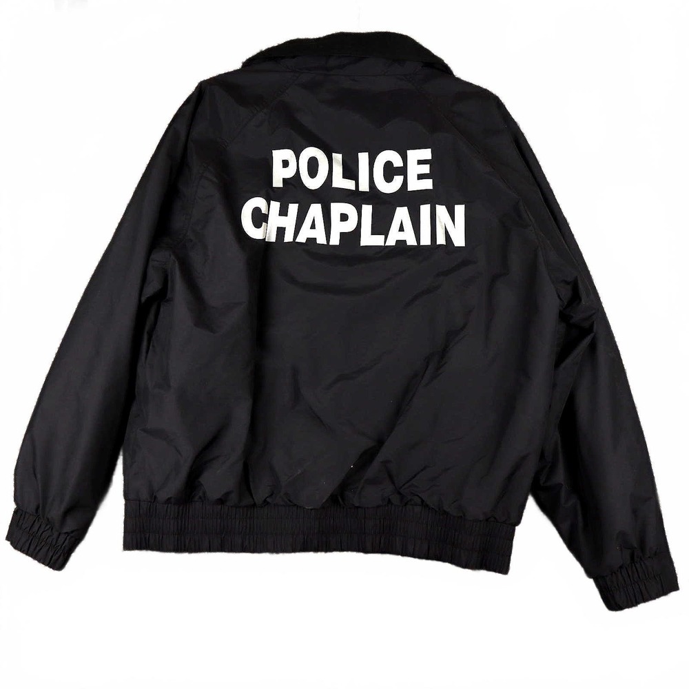 Port Authority Black Logo Police Chaplain Challenger Jacket Men's Size Medium